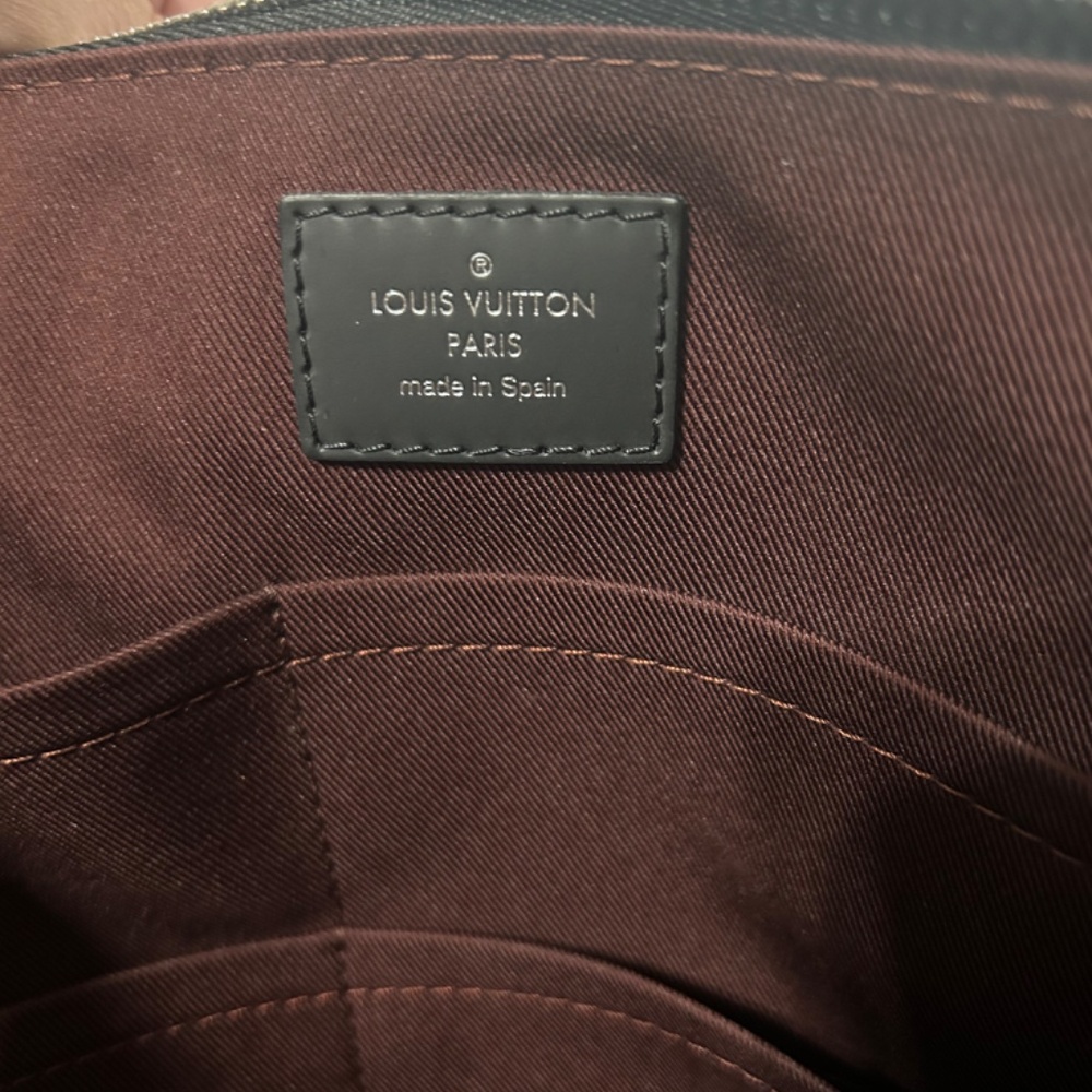 Louis Vuitton Brown Monogram Canvas and Black Leather Crossbody Bag - Picture 6 of 10